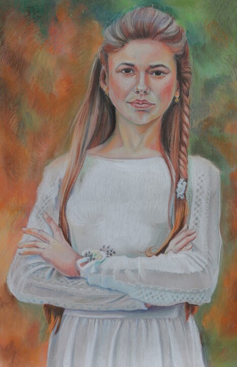 Malerei mit dem Titel "Mashka" von Tatiana Gliadchenko, Original-Kunstwerk, Pastell