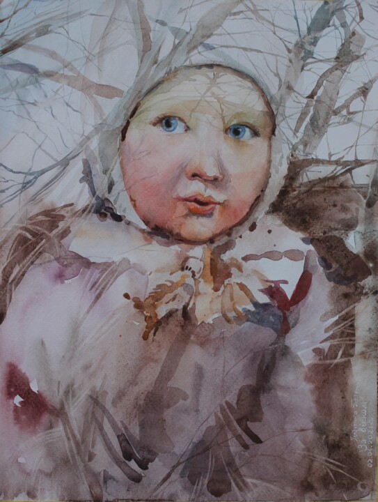 Schilderij getiteld "outside the window" door Tatiana Gliadchenko, Origineel Kunstwerk, Aquarel