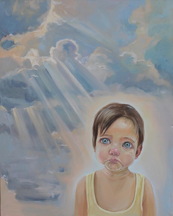 Картина под названием "God save the sky ov…" - Татьяна Глядченко, Подлинное произведение искусства, Масло