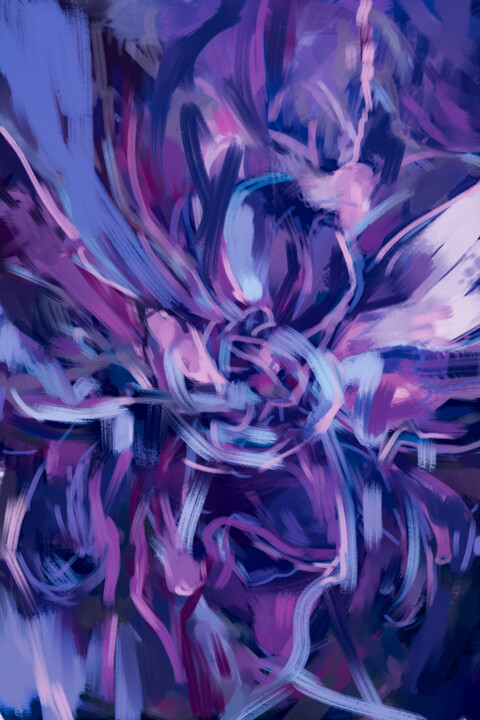 Цифровое искусство под названием "Purple bloom" - Татьяна Конышева, Подлинное произведение искусства, Акрил