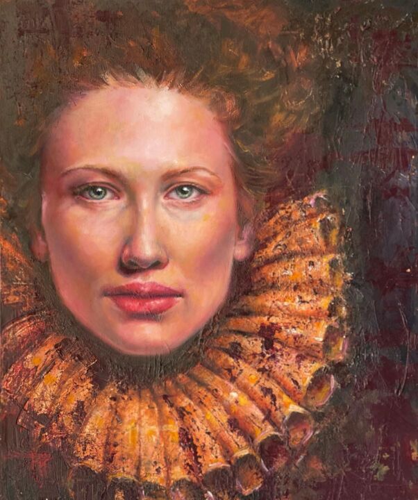 Картина под названием "Елизавета Тюдор" - Татьяна Корзина, Подлинное произведение искусства, Масло