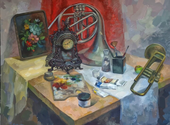Картина под названием "Гим искусства" - Татьяна Максимова, Подлинное произведение искусства, Темпера