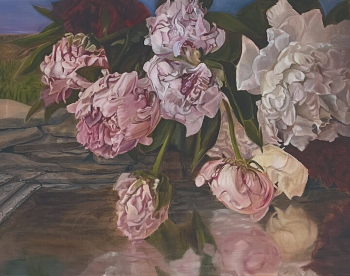 Картина под названием "У пруда" - Татьяна Прохорова, Подлинное произведение искусства, Масло