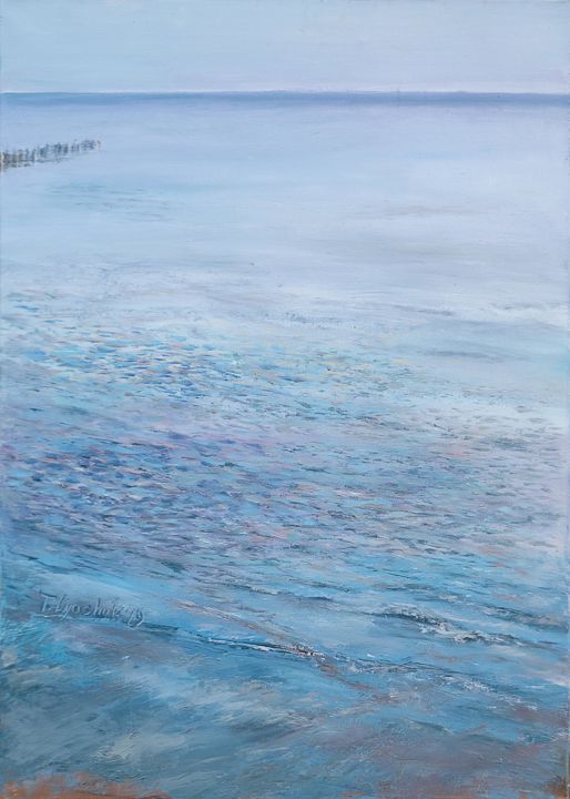 Painting titled ""Сalm"" by Tatiana Lyashuk, Original Art, Oil Mounted on Wood Panel
