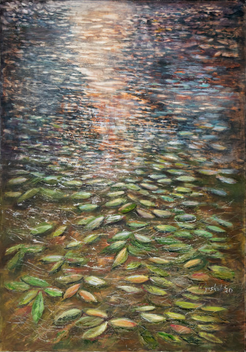 Painting titled "The light" by Tatiana Lyashuk, Original Artwork, Oil Mounted on Wood Panel