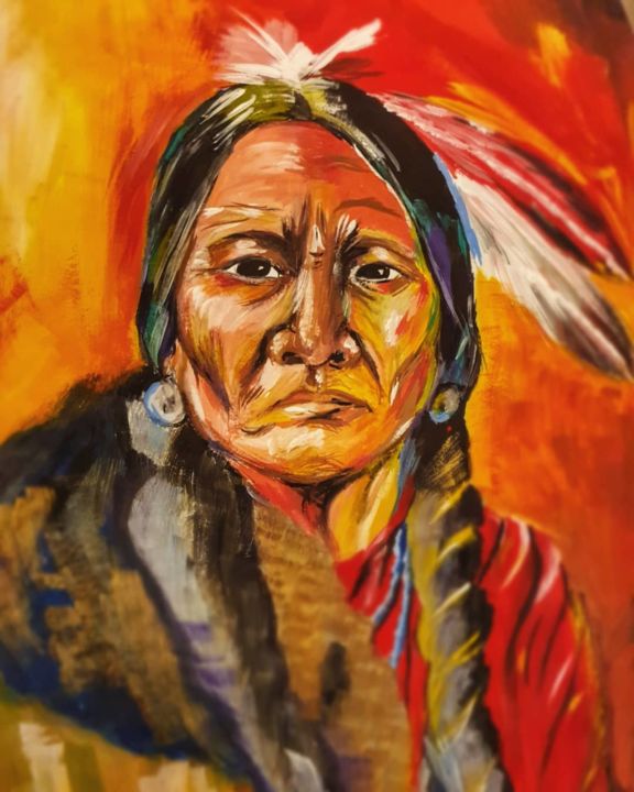 Sitting Bull, Peinture par Tatev Yan | Artmajeur