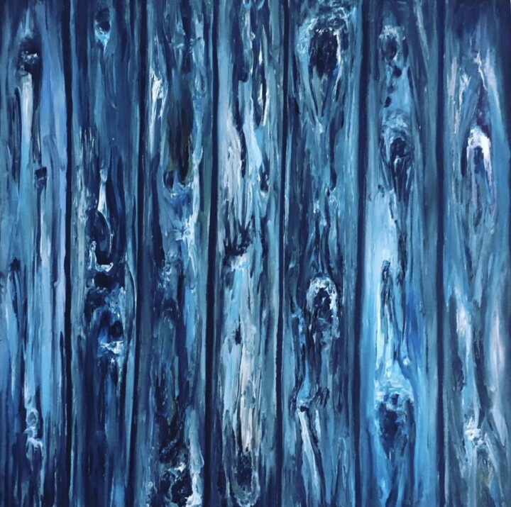Peinture intitulée "“Blue Tree”" par Tati Vc, Œuvre d'art originale, Huile
