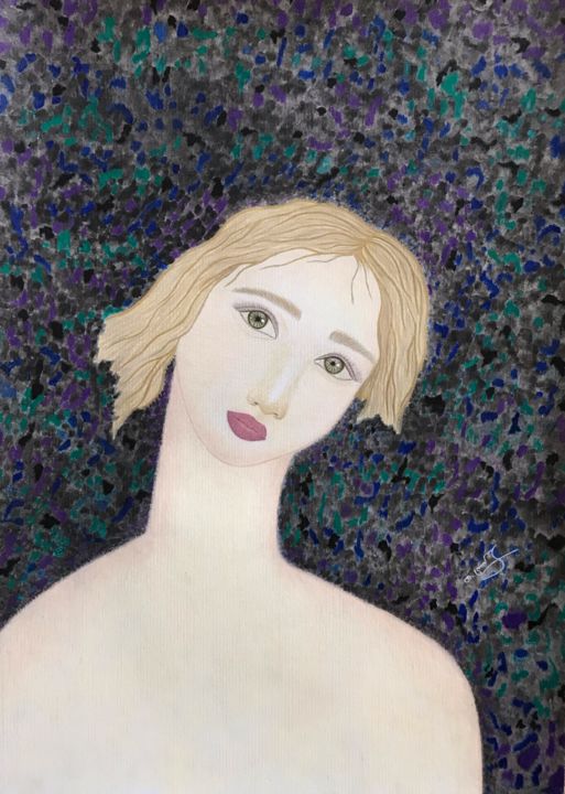 Картина под названием "Angel of happiness" - Tatia Tsindeliani, Подлинное произведение искусства, Акрил