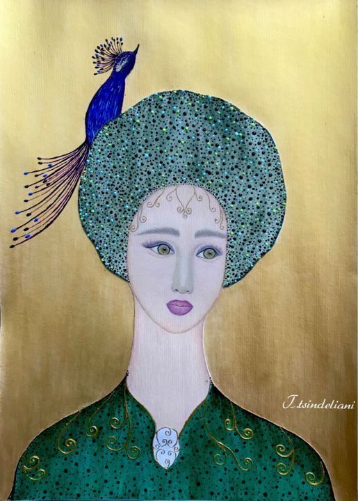 Картина под названием "Queen" - Tatia Tsindeliani, Подлинное произведение искусства, Акрил