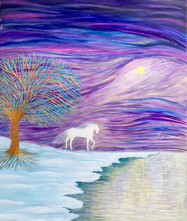 Картина под названием "Fairytale" - Tatia Tsindeliani, Подлинное произведение искусства, Акрил