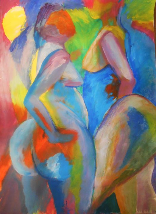 Painting titled "NU3" by Tatiana Anikina, Original Artwork, Acrylic