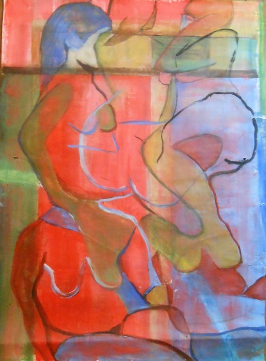 Painting titled "NU2" by Tatiana Anikina, Original Artwork