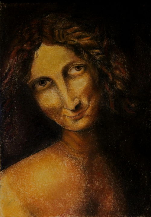 Drawing titled "angelo Leonardesco" by Tatiana Battisti, Original Artwork, Chalk