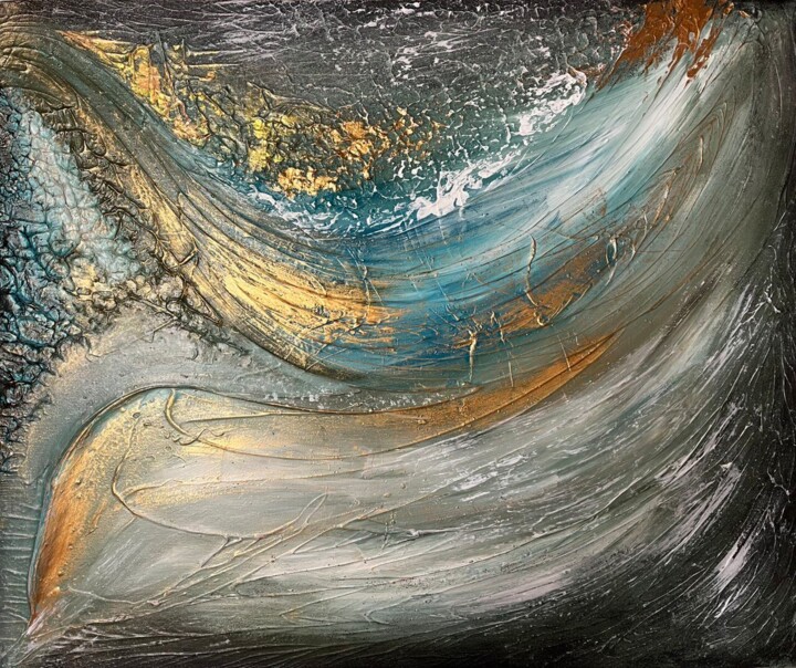 Ζωγραφική με τίτλο "Wave" από Tatiana Bondarenko, Αυθεντικά έργα τέχνης, Ακρυλικό