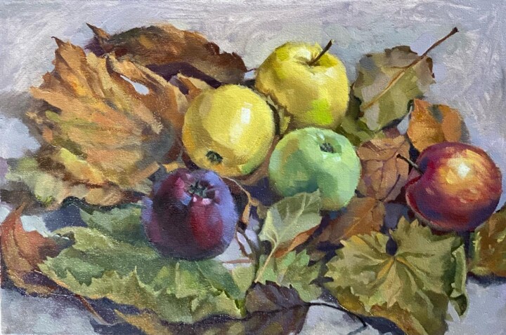 Painting titled "Autumn" by Tatiana Danylenko, Original Artwork, Oil
