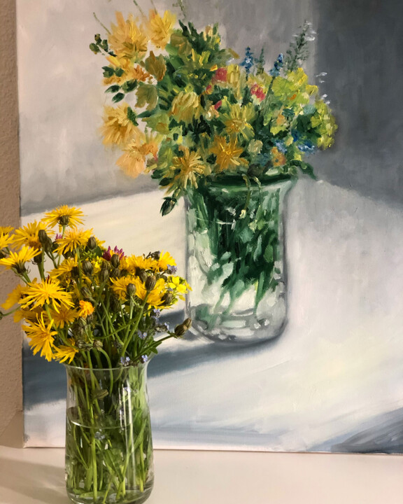 Peinture intitulée "Wilde Blumen" par Tatiana De Jong, Œuvre d'art originale, Huile