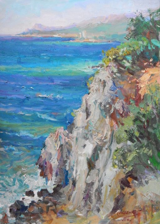 Painting titled ""Cape Ai-Todor"" by Tatiana Didenko, Original Artwork, Oil