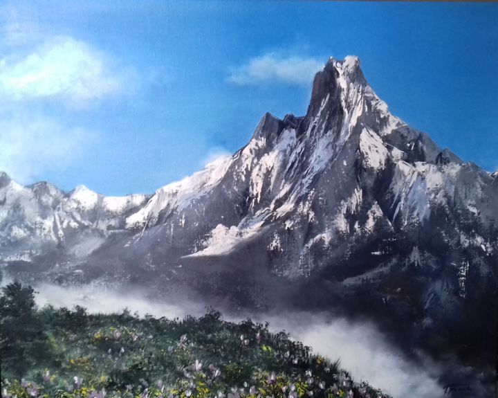 Peinture intitulée "Mountains" par Tatiana Dimova, Œuvre d'art originale, Huile