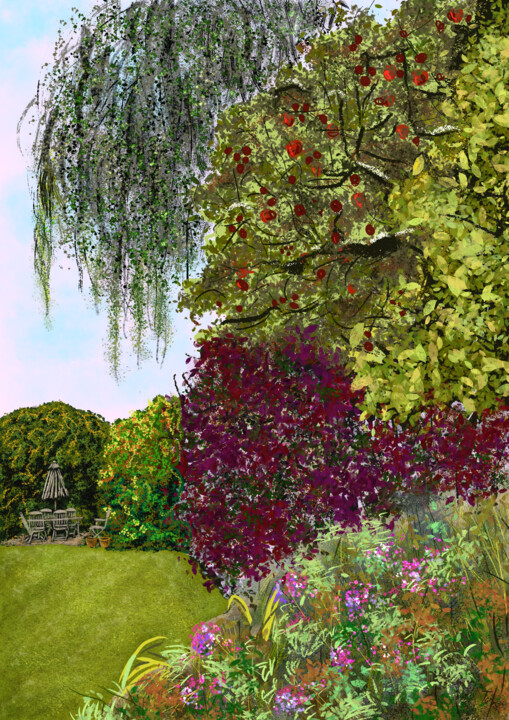 Digital Arts titled "London Gardens" by Tatiana Gregson, Original Artwork, Digital Print