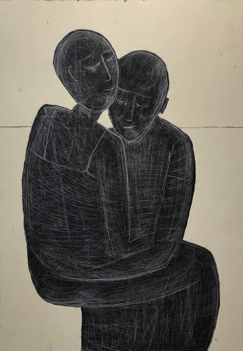 Peinture intitulée "Hug me" par Tatiana Harizanova, Œuvre d'art originale, Huile