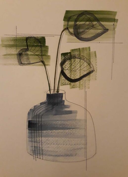 Рисунок под названием "ваза2" - Tatiana Iovleva, Подлинное произведение искусства, Акварель