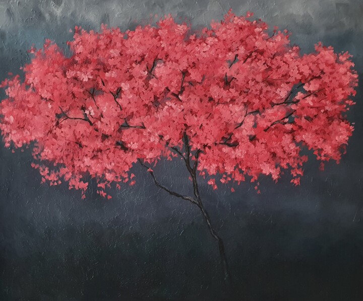 Pintura titulada "Cherry tree (1)" por Tatiana Karchevskaya, Obra de arte original, Oleo