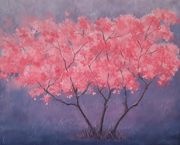 Pintura titulada "Cherry tree (2)" por Tatiana Karchevskaya, Obra de arte original, Oleo