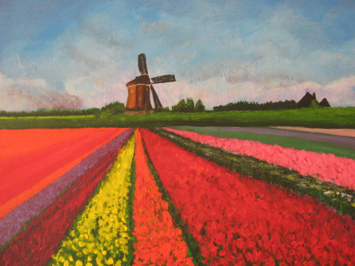 Pintura titulada "Dutch landscape" por Tatiana Karchevskaya, Obra de arte original, Acrílico Montado en Bastidor de camilla…