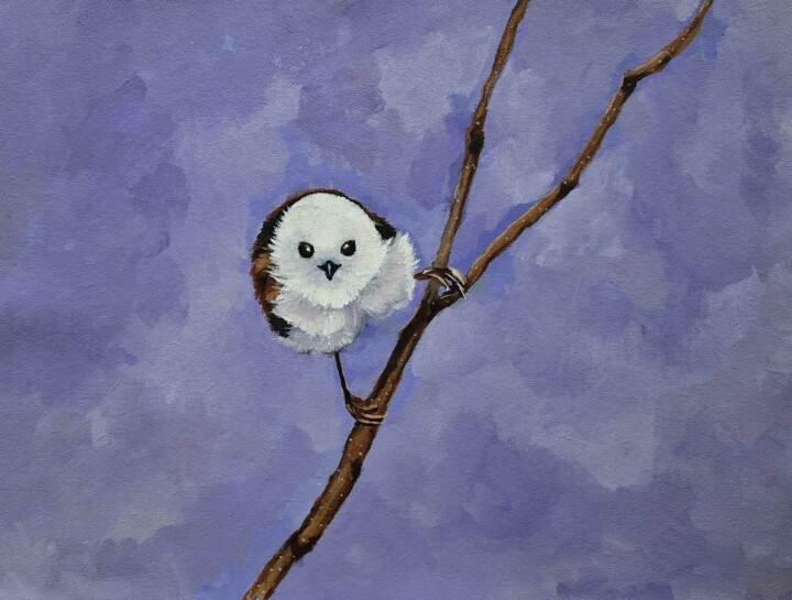 Pintura intitulada "Funny bird" por Tatiana Karchevskaya, Obras de arte originais, Acrílico