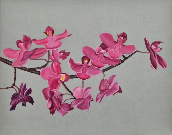 Peinture intitulée "Orchid" par Tatiana Karchevskaya, Œuvre d'art originale, Acrylique Monté sur Châssis en bois