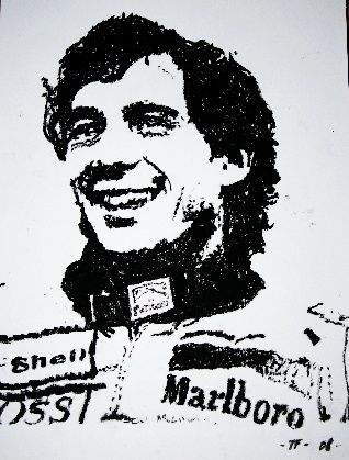 Dessin intitulée "Ayrton Senna" par Tatiana Kladko Freire, Œuvre d'art originale