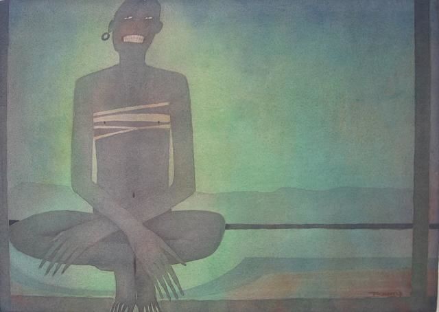 Malerei mit dem Titel "A Happy Man (water…" von Tatiana Kornfeld, Original-Kunstwerk, Öl
