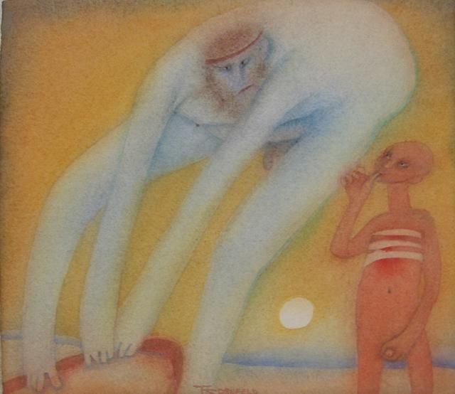 Картина под названием "Adam in his Son  (w…" - Tatiana Kornfeld, Подлинное произведение искусства, Масло