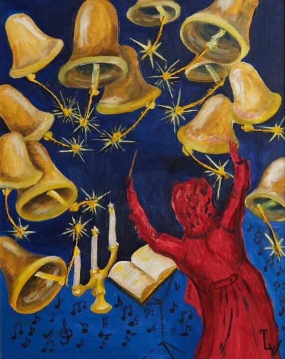 Pittura intitolato "Ночной Дирижёр" da Tatiana Lysova, Opera d'arte originale, Olio