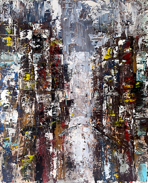 Schilderij getiteld "Urban Mosaic: Color…" door Tatiana Malinovscaia, Origineel Kunstwerk, Acryl