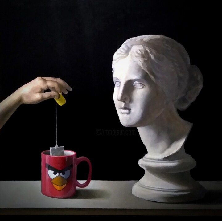 Pintura intitulada "Earl Grey" por Tatiana Popova, Obras de arte originais, Óleo Montado em Armação em madeira