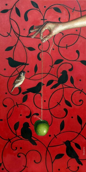 Картина под названием "Eva" - Tatiana Popova, Подлинное произведение искусства, Масло Установлен на Деревянная рама для носи…