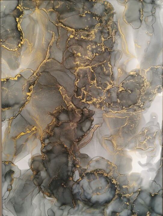 Painting titled "Ouvre abstrait enco…" by Tatiana Primac, Original Artwork, Pigments Mounted on Wood Stretcher frame