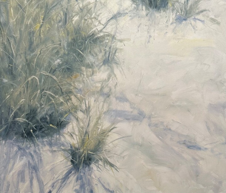 Картина под названием "Sedge on white sand" - Tatiana Prokshina, Подлинное произведение искусства, Масло Установлен на Дерев…