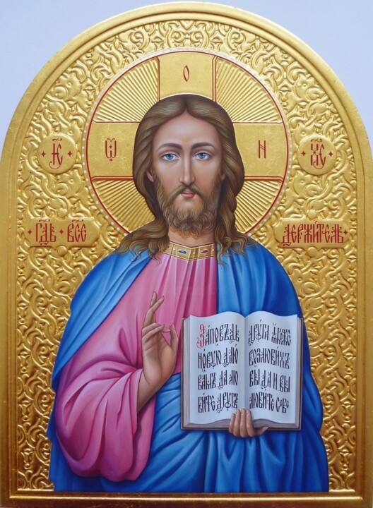 Painting titled "Jesus Christ Pantoc…" by Tatiana Sereda, Original Artwork, Tempera
