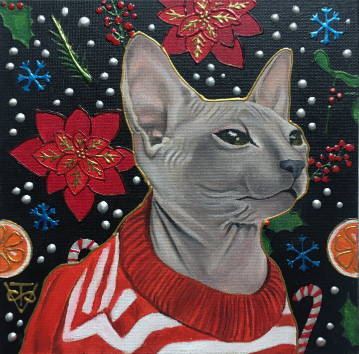 「CAT#2」というタイトルの絵画 Tatiana Voskresenskayaによって, オリジナルのアートワーク, アクリル
