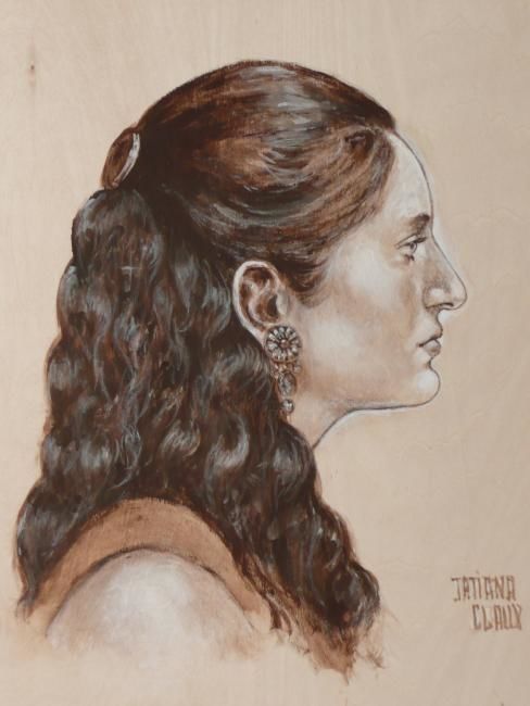Painting titled "Mélanie" by Tatiana Claux, Original Artwork, Other