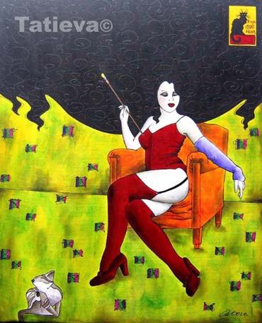 Painting titled "La femme peintre" by Tatieva, Original Artwork