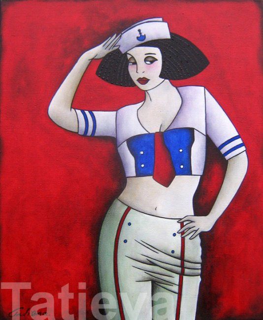 Peinture intitulée "Bienvenue à bord" par Tatieva, Œuvre d'art originale, Huile