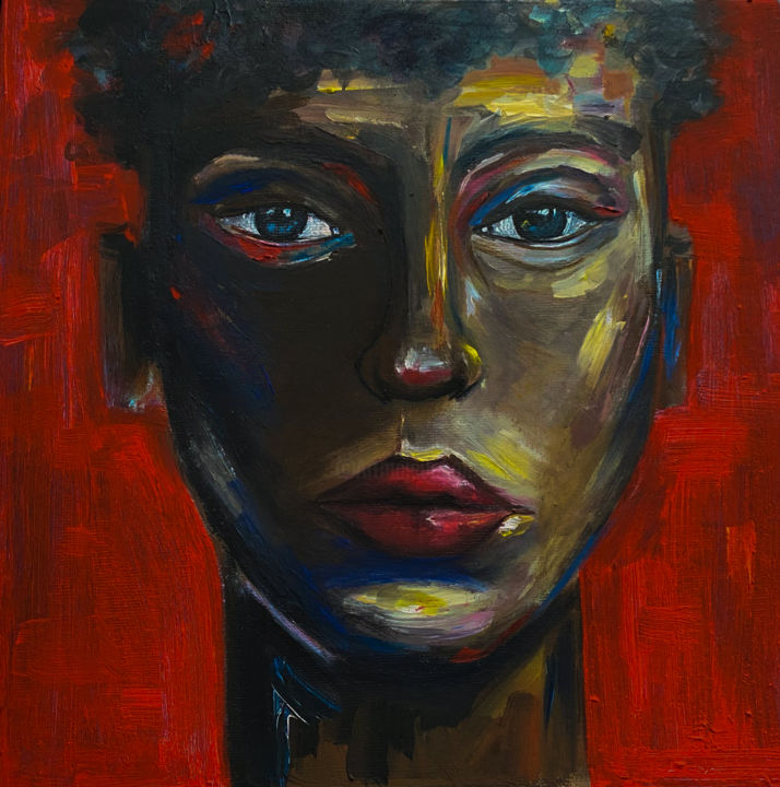 Painting titled "Незнакомец" by Tatyana Shevchenko, Original Art, Oil