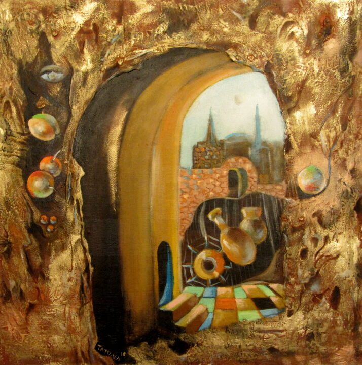 Schilderij getiteld "Eastern tale" door Tatjana Gurbo, Origineel Kunstwerk, Olie