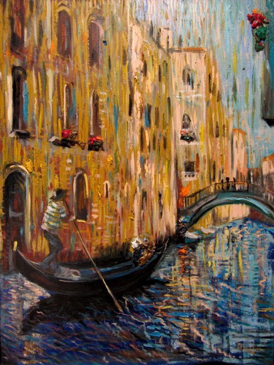 Painting titled "Venice" by Tatjana Gurbo, Original Artwork, Oil