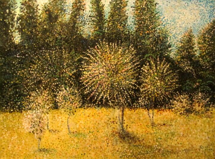 Malerei mit dem Titel "In the park" von Tatjana Gurbo, Original-Kunstwerk, Öl