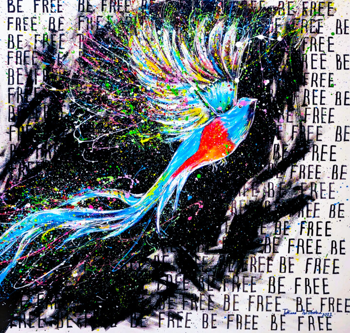 Painting titled "Be free." by Tatsiana Yelistratava, Original Artwork, Acrylic