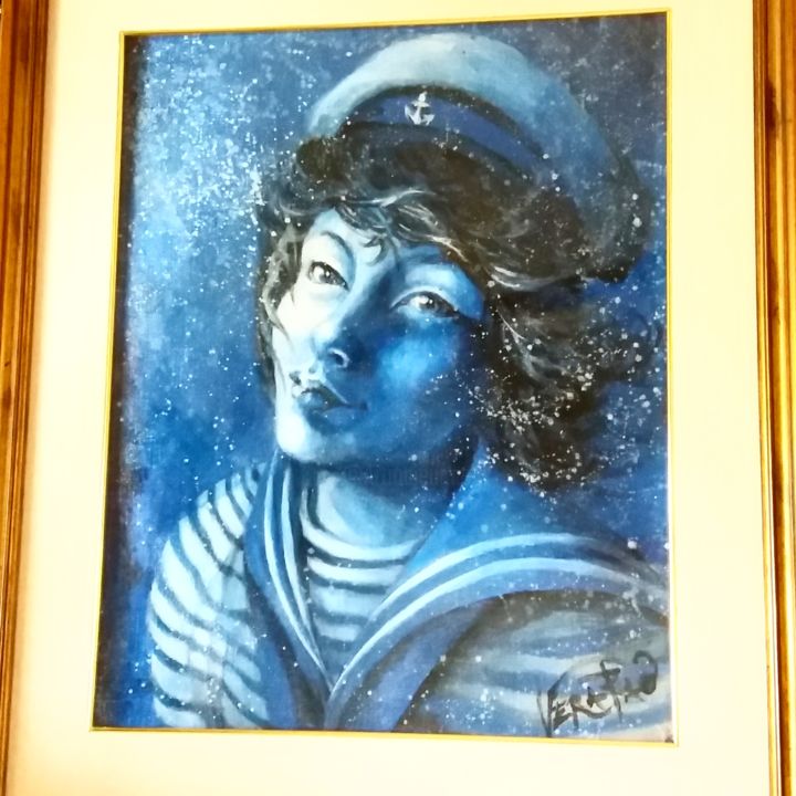 Painting titled "Piccolo marinaio" by Tattooverarao Rao, Original Artwork